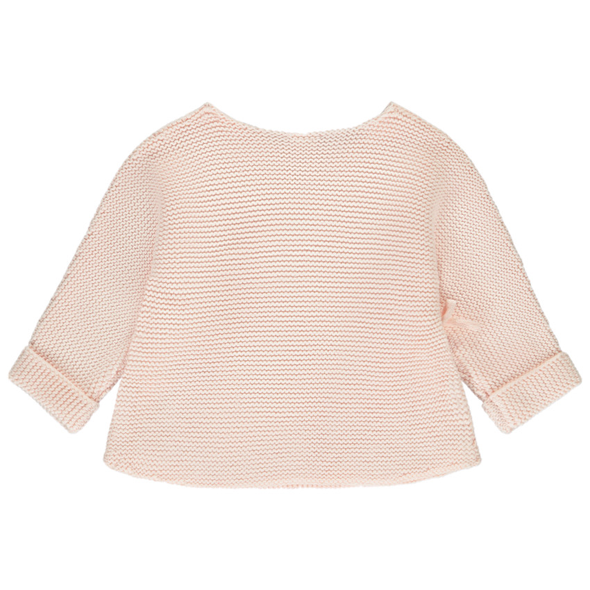 Vest met cache-cœur in gebreid voor baby meisje 