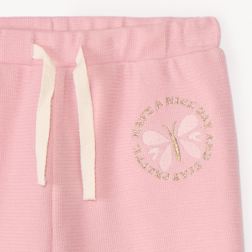 Jogging large en piqué motif papillon pour bébé fille 