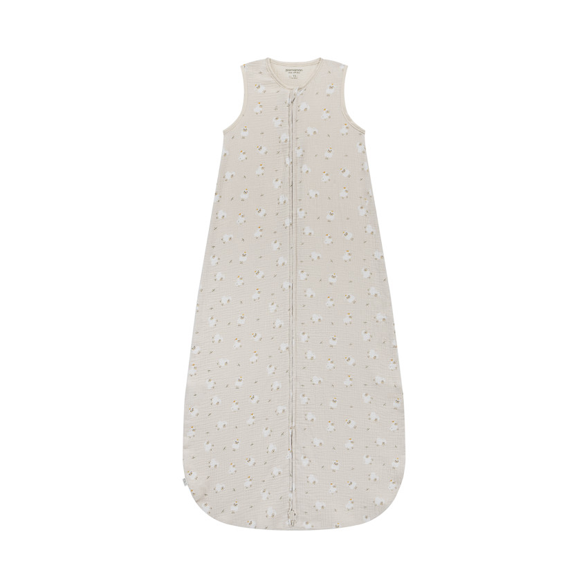 Gigoteuse TOG 0.5 van gaas met schapenprint 18-36M La Vie à la Ferme beige 