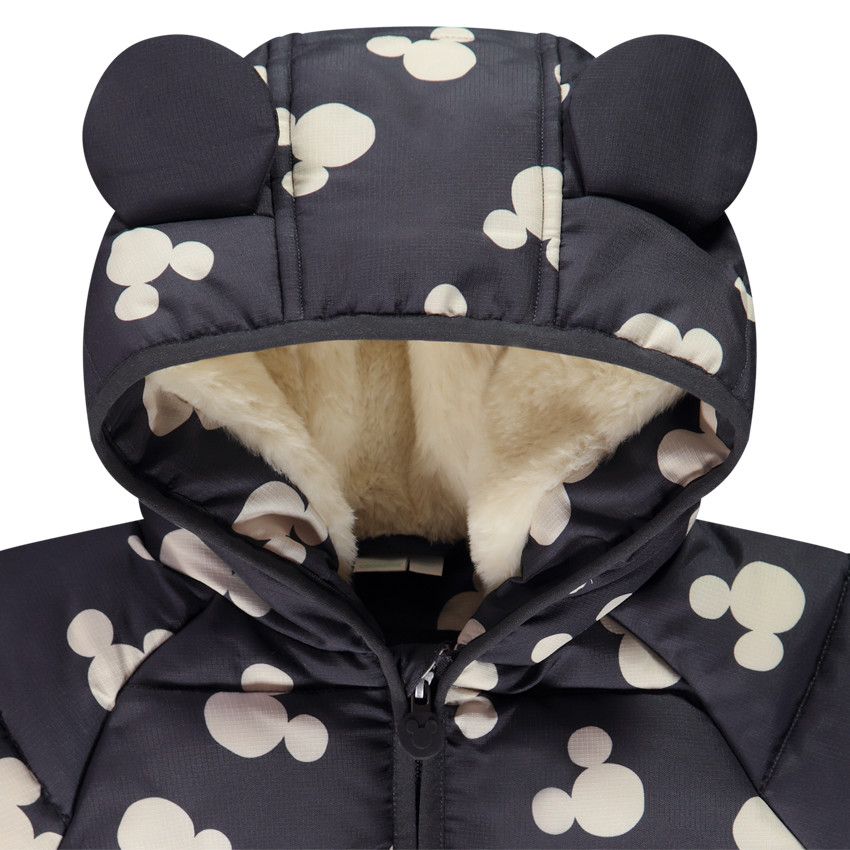 Donsjas met Mickey Disney-print en reliefkap 
