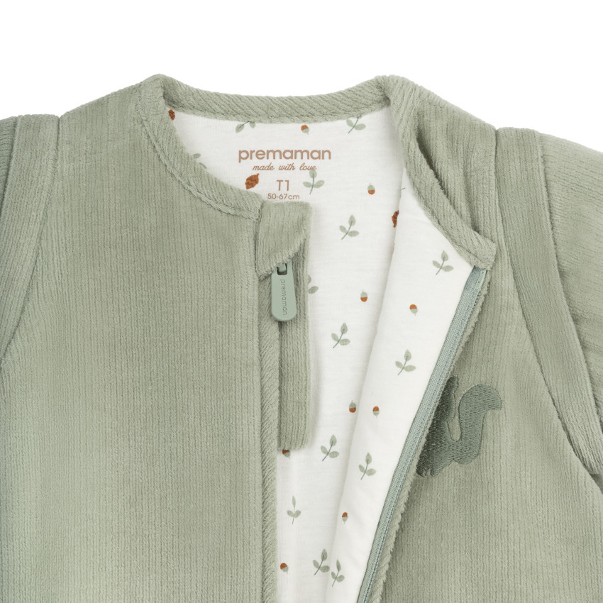 Gigoteuse à manches amovibles en velours côtelé TOG 3.5 écureuil vert 