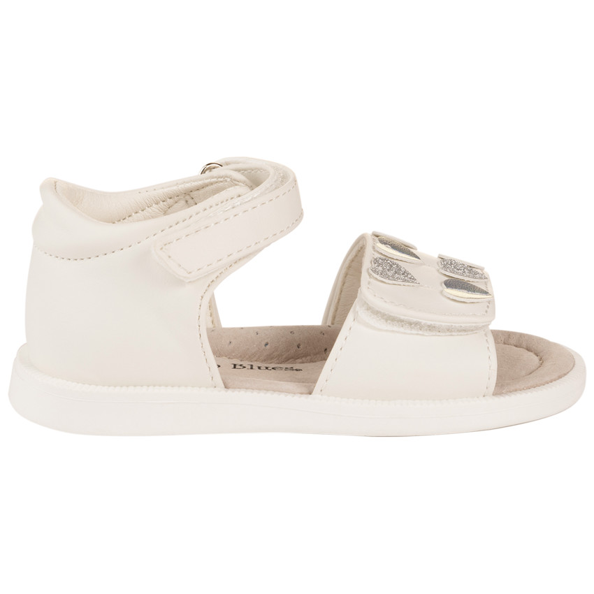 Sandales ouvertes et scratchées à cœurs pour bébé fille 