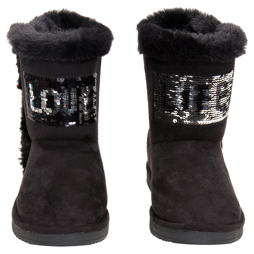 1/2 Bottes effet suédine avec messages en sequins magiques du 24 au 27 