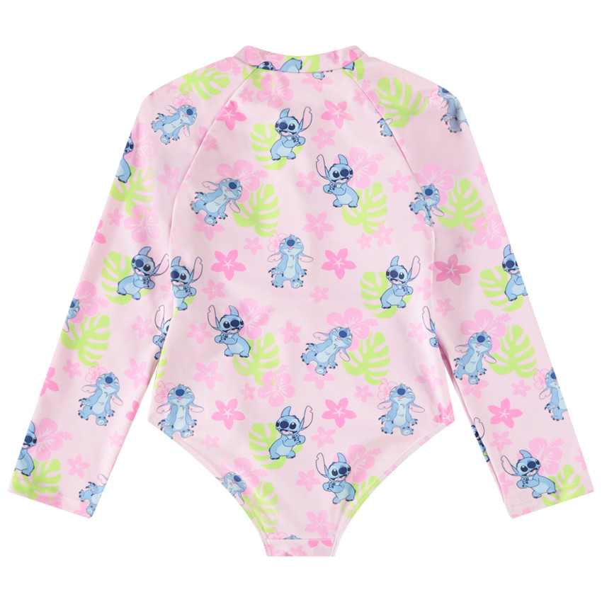Maillot de bain 1 pièce anti-UV SPF 50+ imprimé Stitch Disney pour fille 