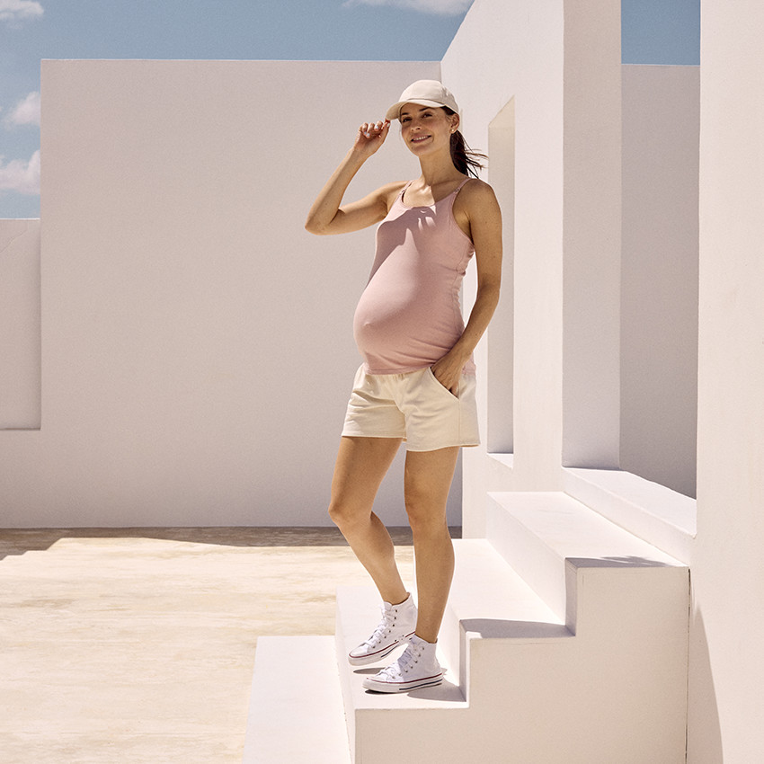 Fleece short met effen smockeffect voor vrouwen 