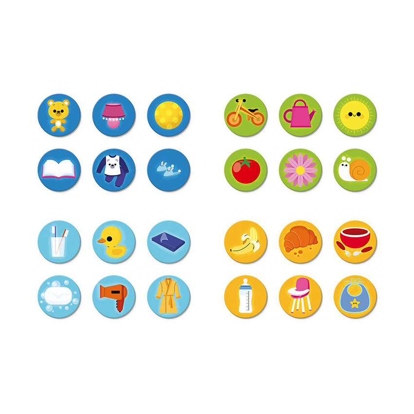 Loto de la maison avec 24 jetons 