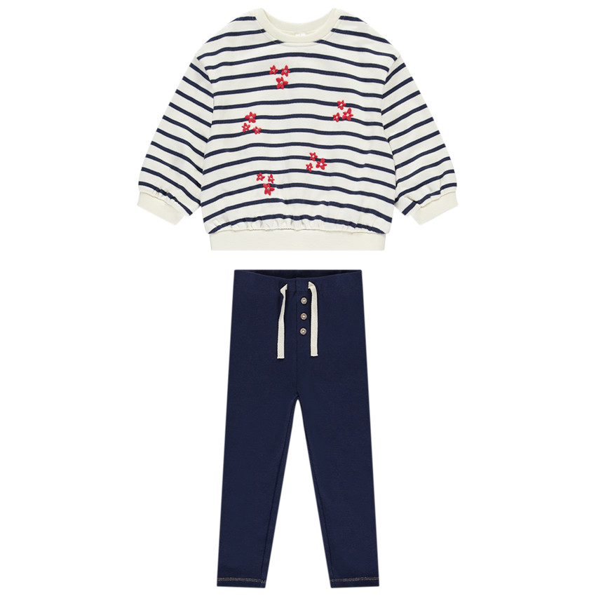 Ensemble jogging avec sweat oversize rayé pour bébé fille 