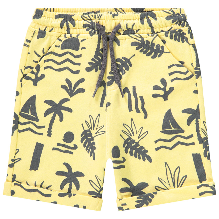 Bermuda en molleton imprimé fantaisie arty pour bébé garçon 