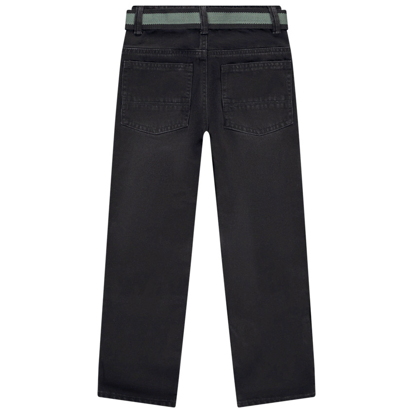 Jean droit effet used avec ceinture amovible pour garçon 
