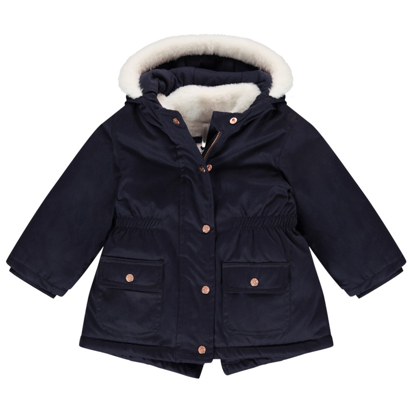 2-in-1-parka met sherpa voering en zakken voor baby meisjes. 