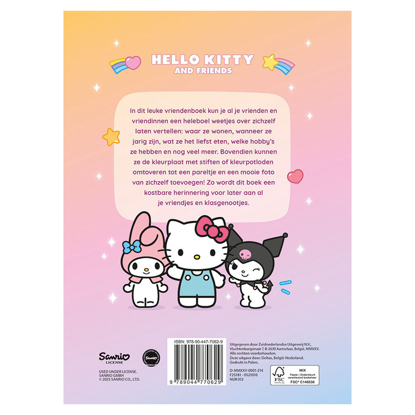 Livre NL Hello Kitty and friends Vriendenboek  