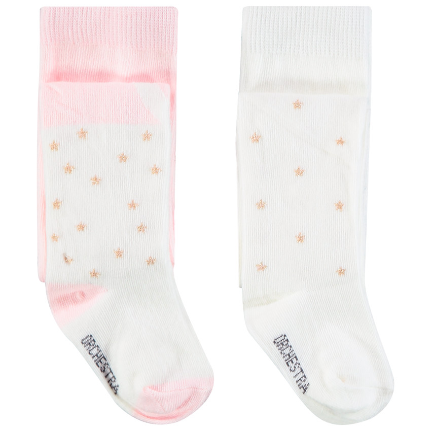 Lot de 2 collants épais à étoiles dorées pour bébé fille 