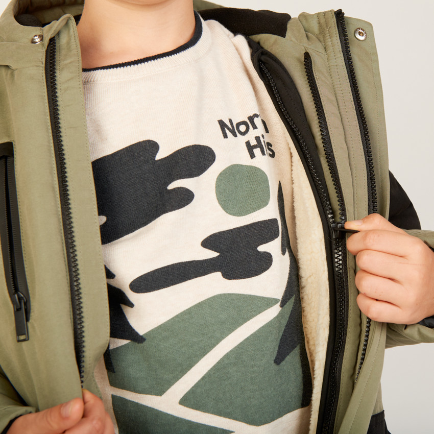 2-in-1 parka met sherpa vest voor jongens 