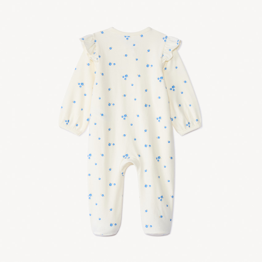 Pyjama met bloemenprint en volledige ritssluiting voor meisjes 