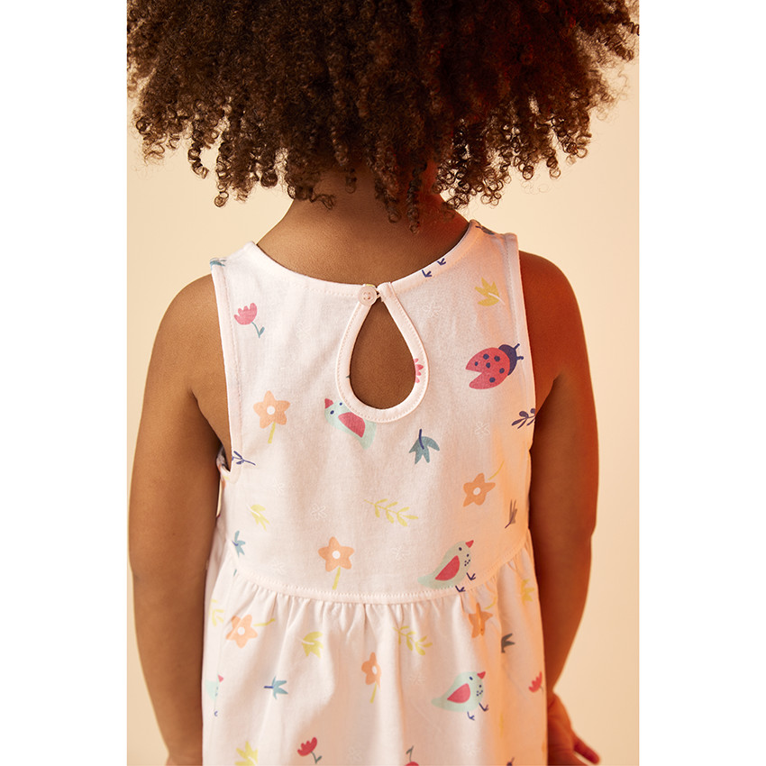 Robe débardeur en jersey imprimé fantaisie pour bébé fille 