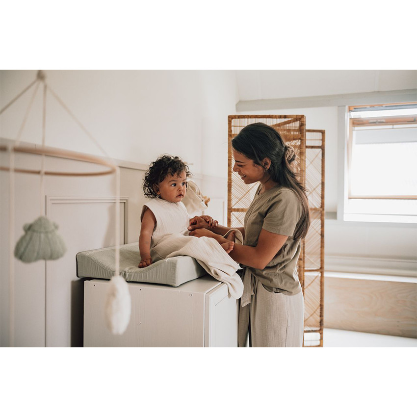 Housse de matelas à langer Faro Sage 45x73cm 