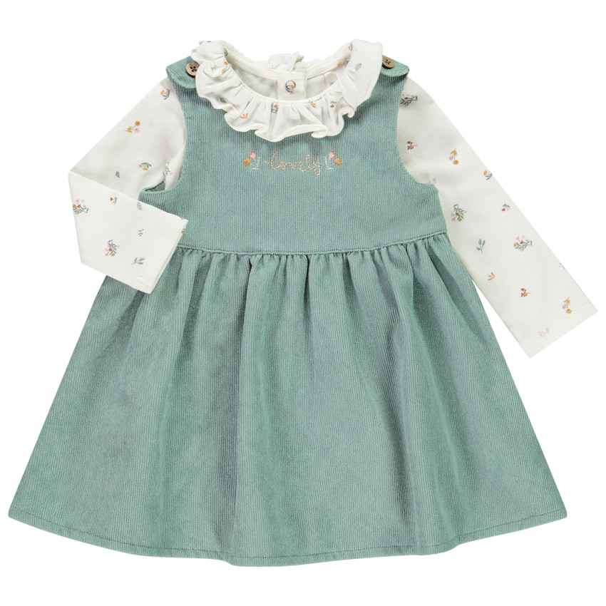 Set van 2 delen body + fluwelen jurk voor meisjes 