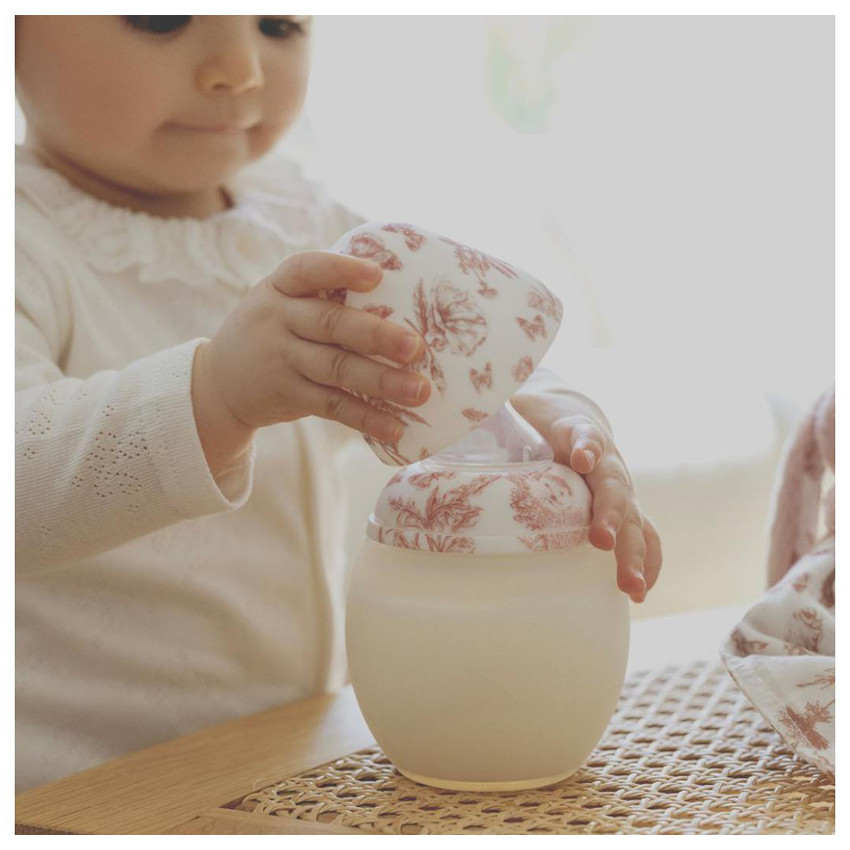 Zuigfles 240ml antibuikkrampjes in silicone Tartine & Chocolat Terracotta 