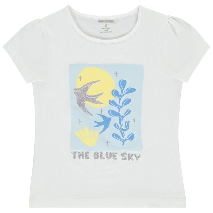 T-shirt manches courtes print fantaisie pour fille  