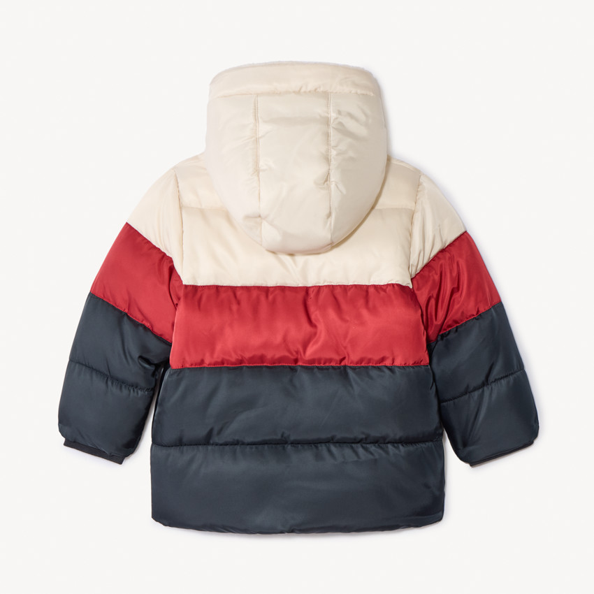 Donsjas met colourblock-effect en sherpavoering voor babyjongens 