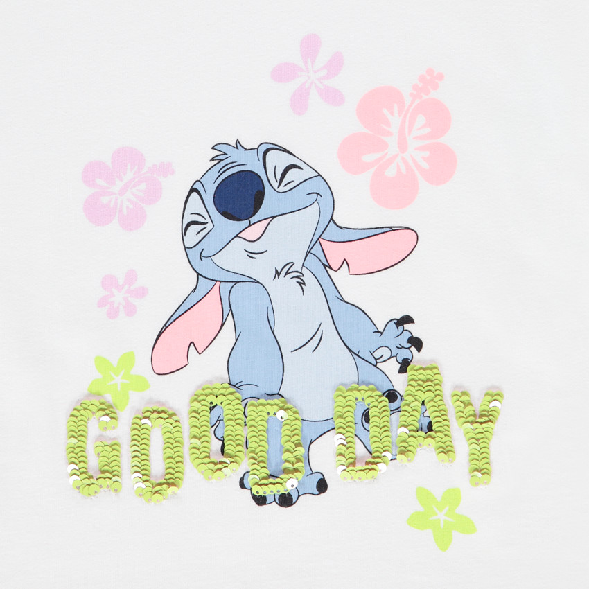 Korte set van 2 stukken met Stitch en magische pailletten voor meisjes 