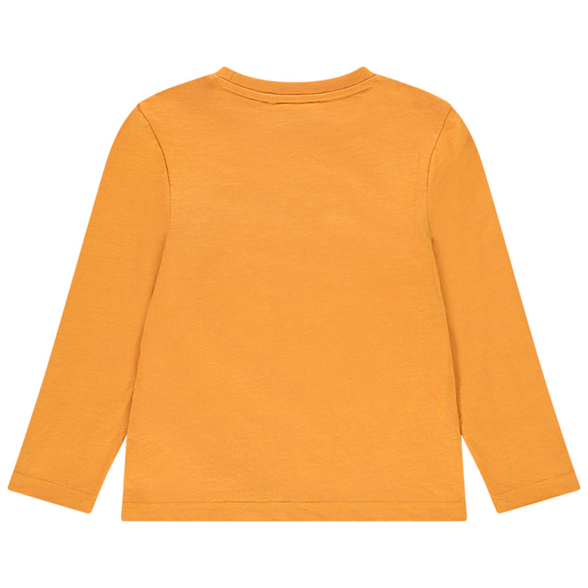 T-shirt manches longues en coton jaune pour enfant garçon 