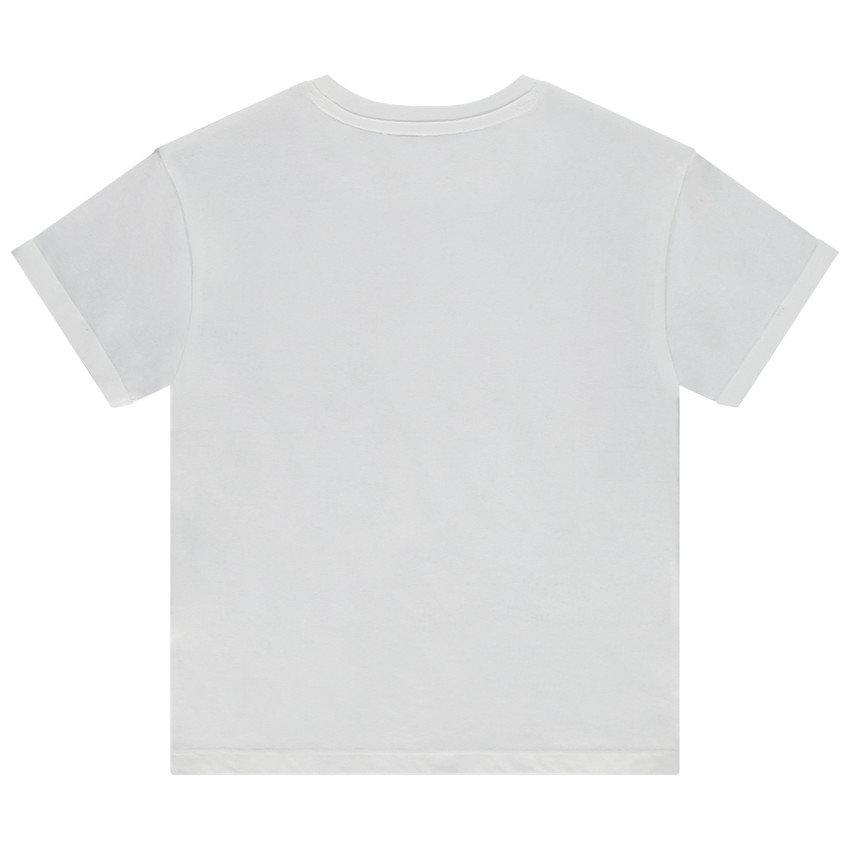 Korte mouwen T-shirt met geborduurde matte Eiffeltoren voor jongen 