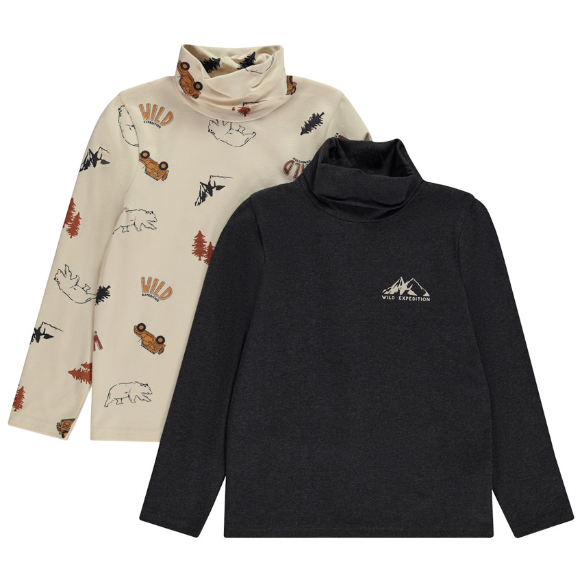 Set van 2 fantasie ondertruien met col voor jongens 