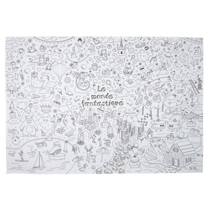 Poster à colorier XXL - Le monde fantastique 