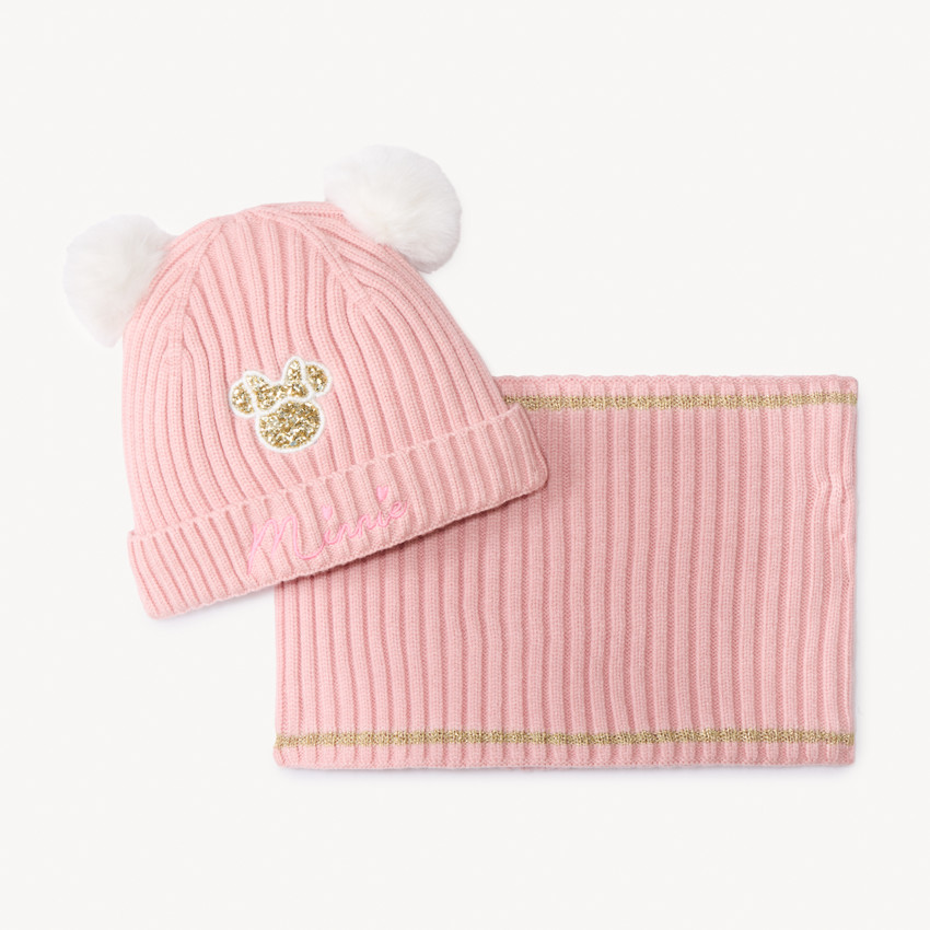 Muts met pompon en gebreide snood Minnie Disney voor meisjes 