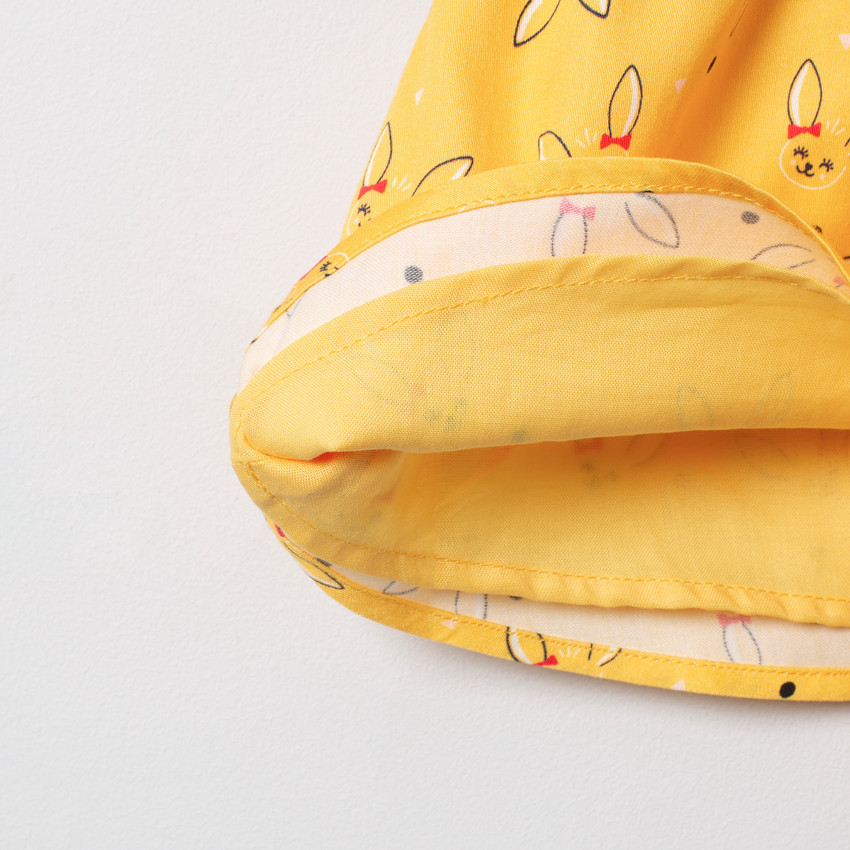 Robe manches longues effet 2 en 1 motif lapin pour bébé fille 