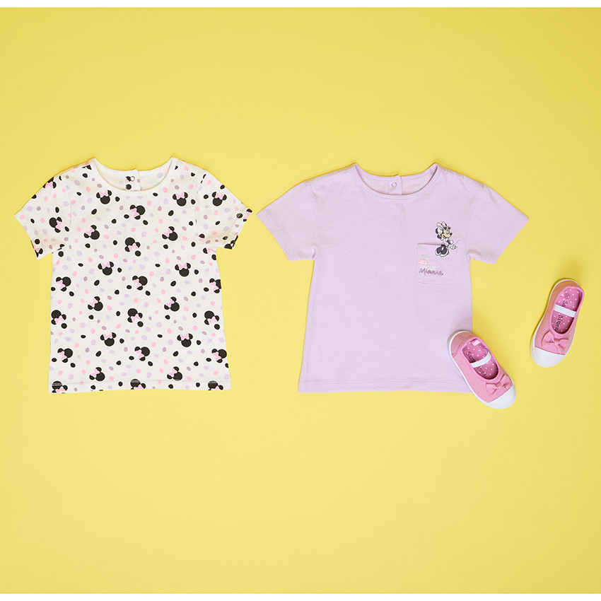 Korte mouwen T-shirt Minnie Disney voor baby meisje 