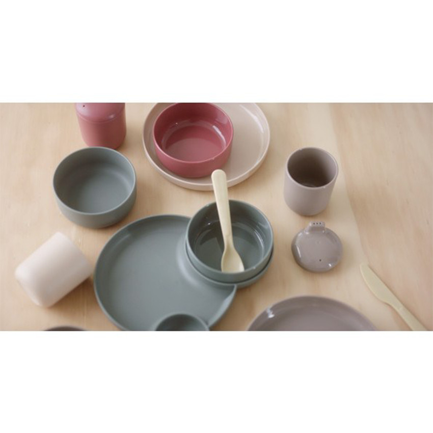 Set van 2 borden Tiny Bioplastic – Beige/Moka 