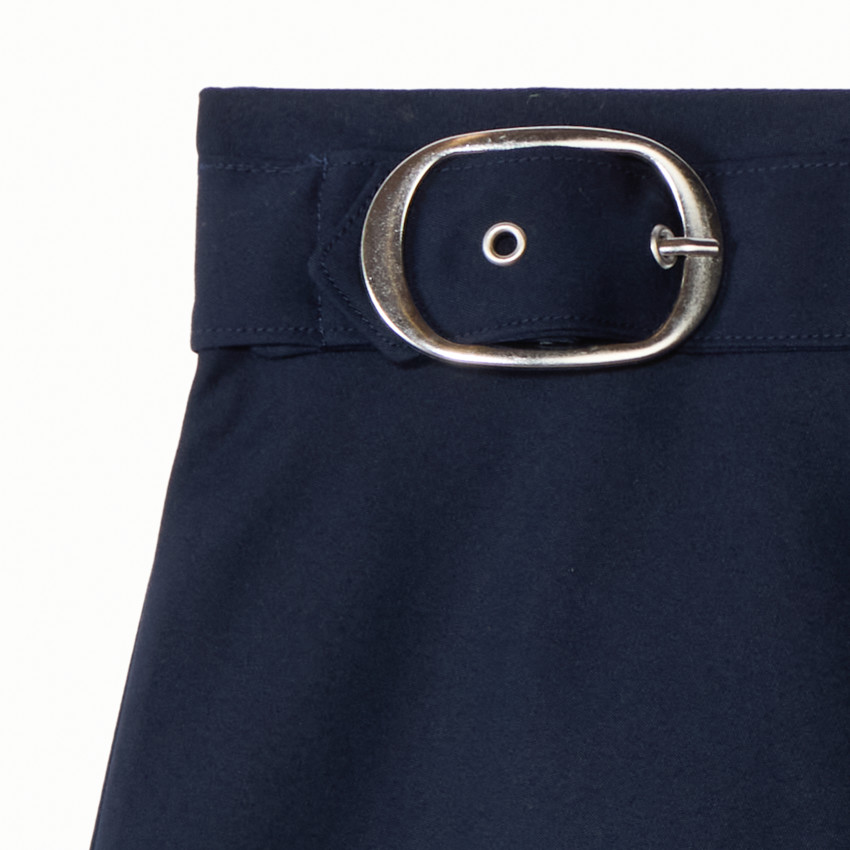 Korte canvas rok met decoratieve riem voor meisjes 