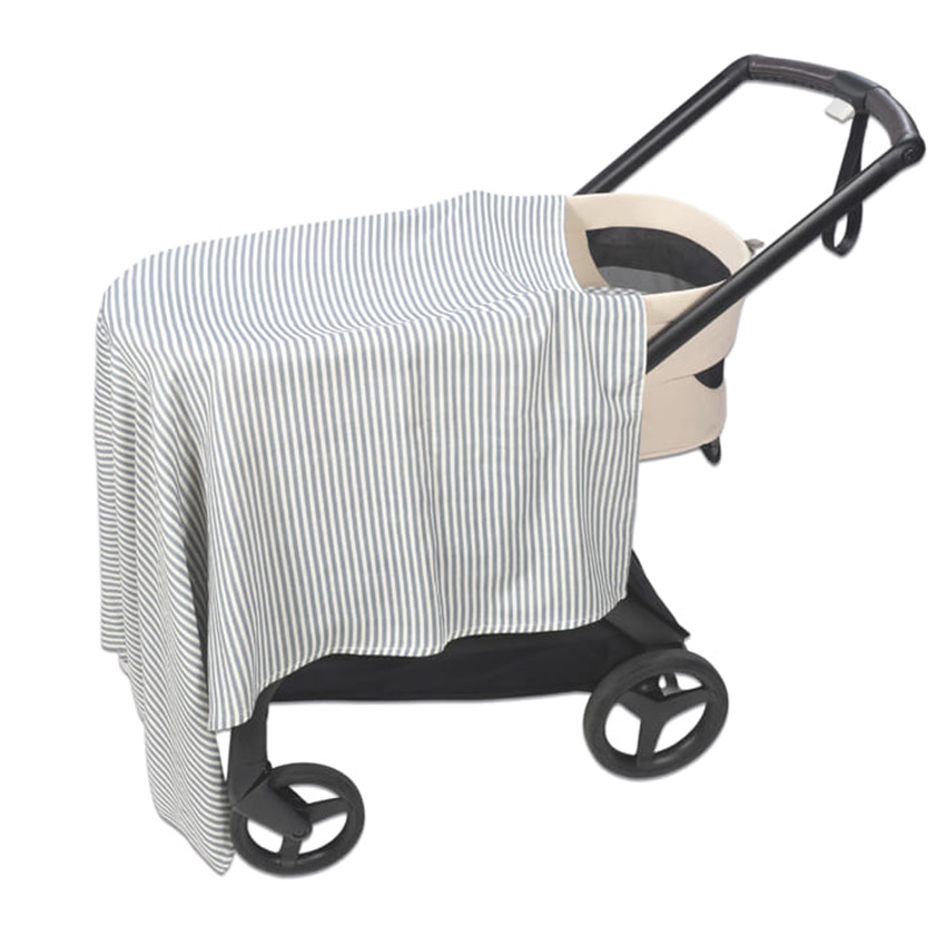 Drap-housse nacelle Vichy + Lange mousseline praliné rayures Matcha 