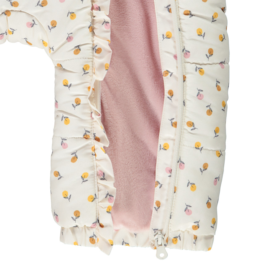 Combi-piloot met clémentines print en sherpa voering voor baby meisjes 