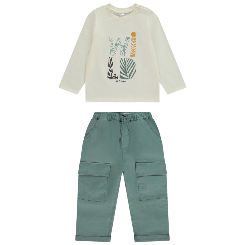 Set van 2 delen t-shirt met lange mouwen voor babyjongen 