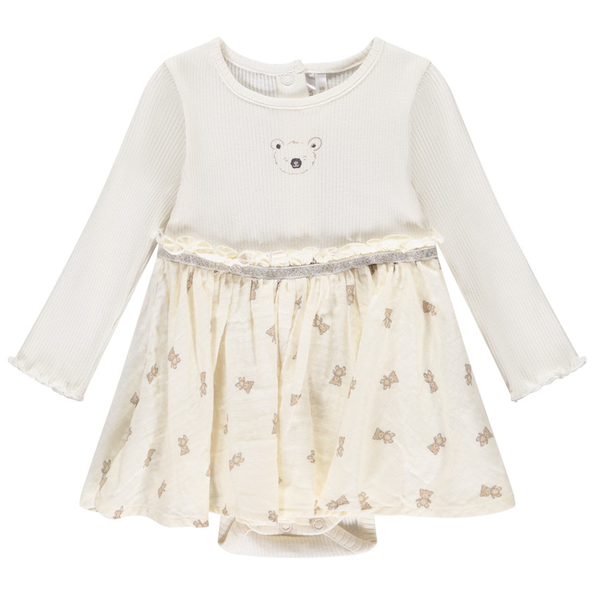 Robe body effet 2 en 1 avec imprimé oursons pour bébé fille 
