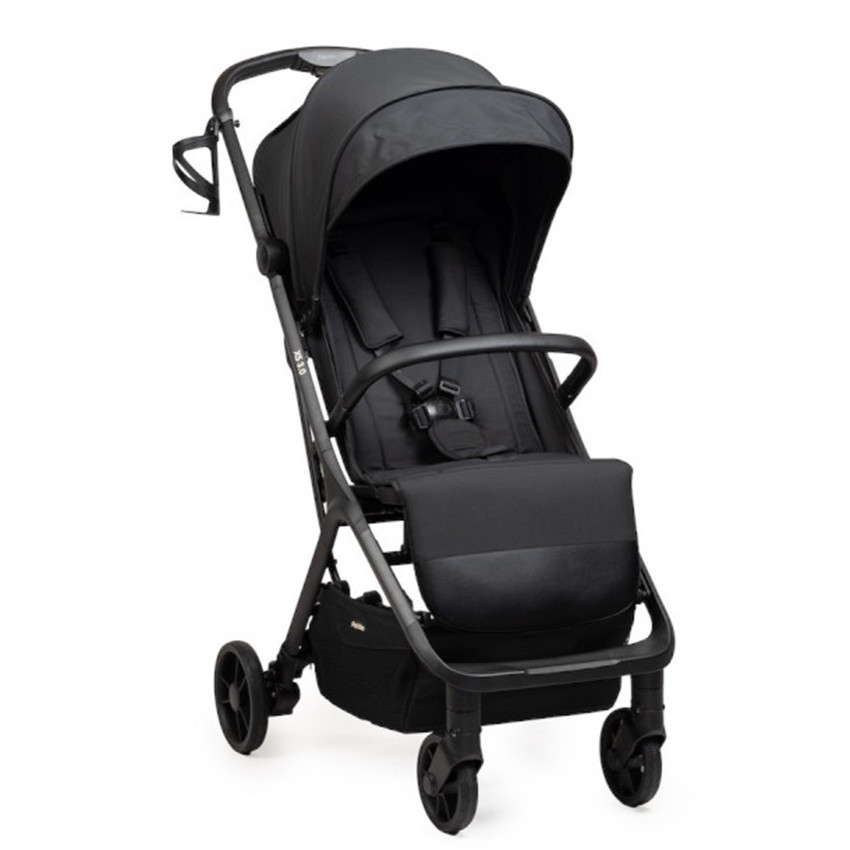 Poussette XS 3.0 ultra compacte + hab pluie + sac de transport Pure Black 