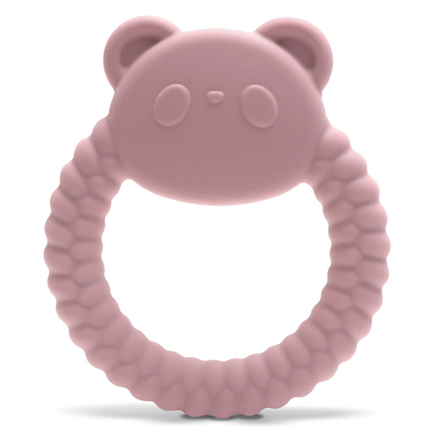 Bijtring siliconen Panda Roze 