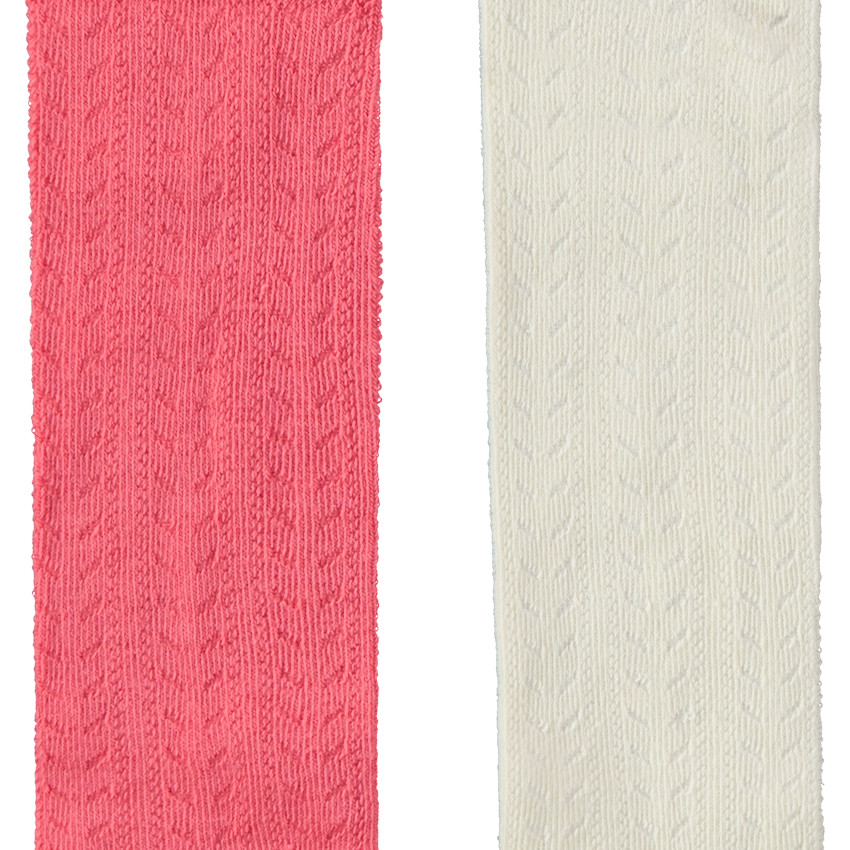 Lot de 2 paires de collants épais en maille pointelle pour bébé fille 