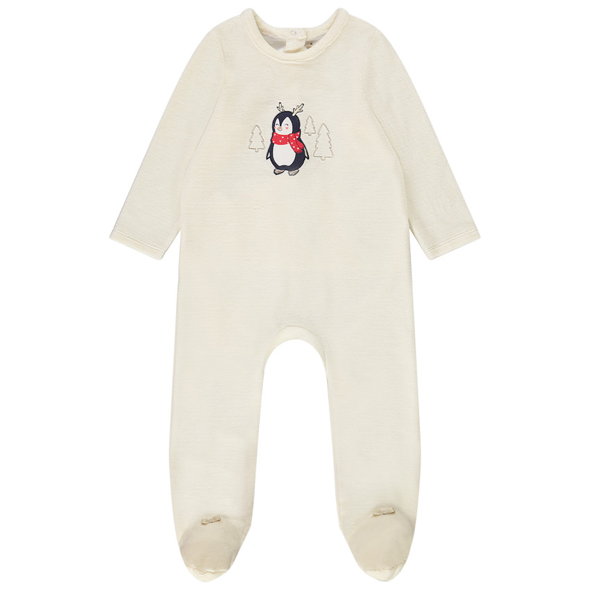 Pyjama in fluweel met fantasieprint voor baby meisjes 