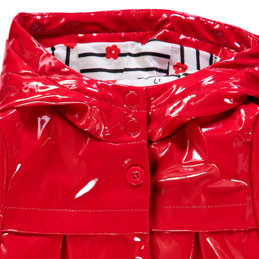 Parka vernie rouge pour bébé fille 