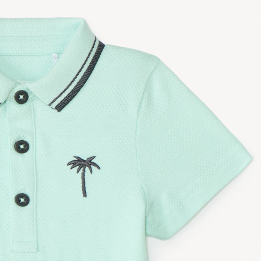 Poloshirt korte mouwen met fantasie borduursel voor baby jongen 