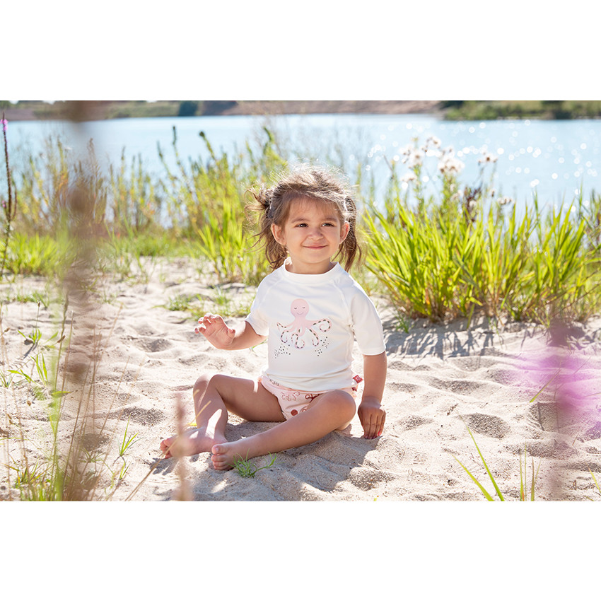 Couche de bain Fille 12 mois – Octopus Rose  