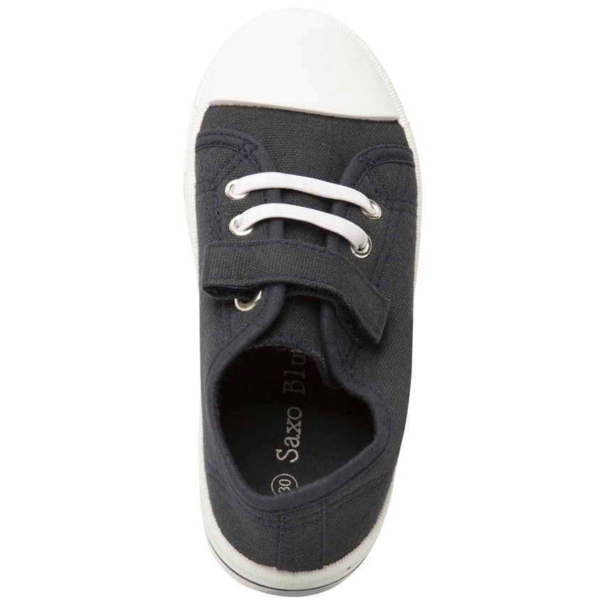 Lage sneakers van stof met klittenband en elastische veters voor jongens 
