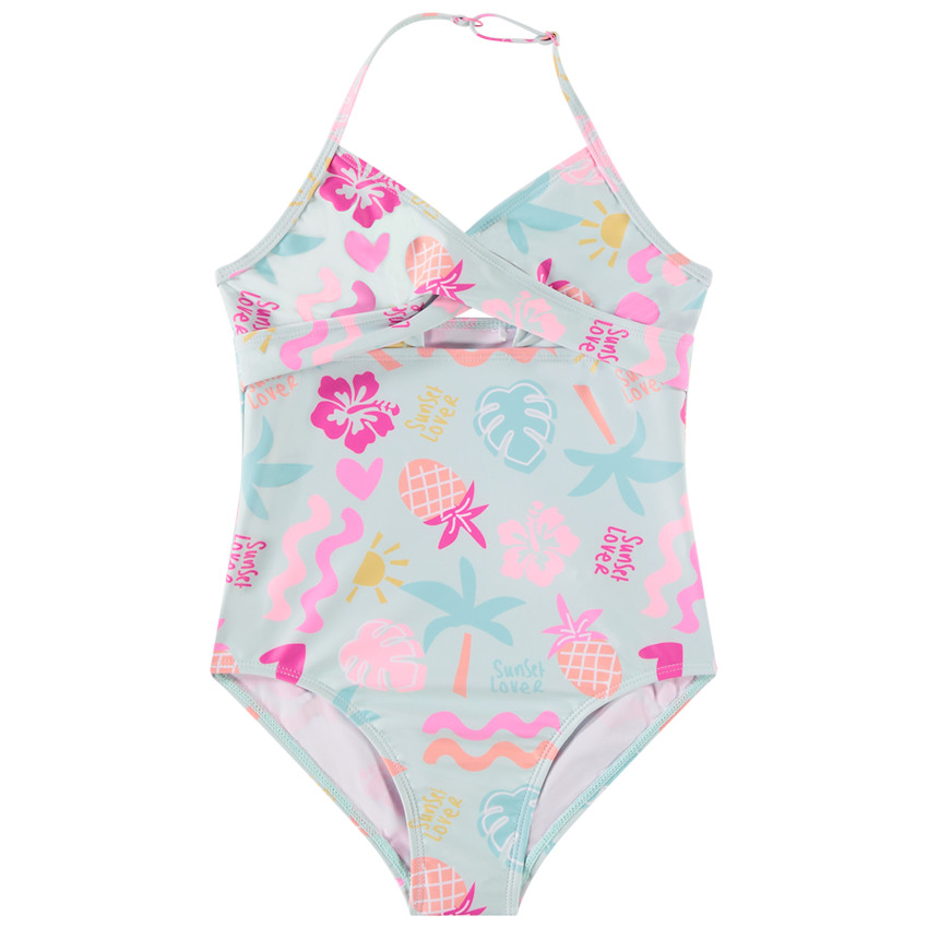 Maillot de bain 1 pièce imprimé arty pour fille  