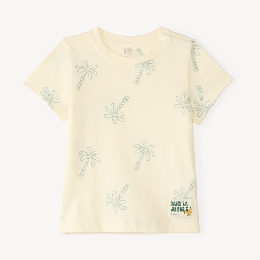 T-shirt manches courtes broderie palmiers pour bébé garçon 