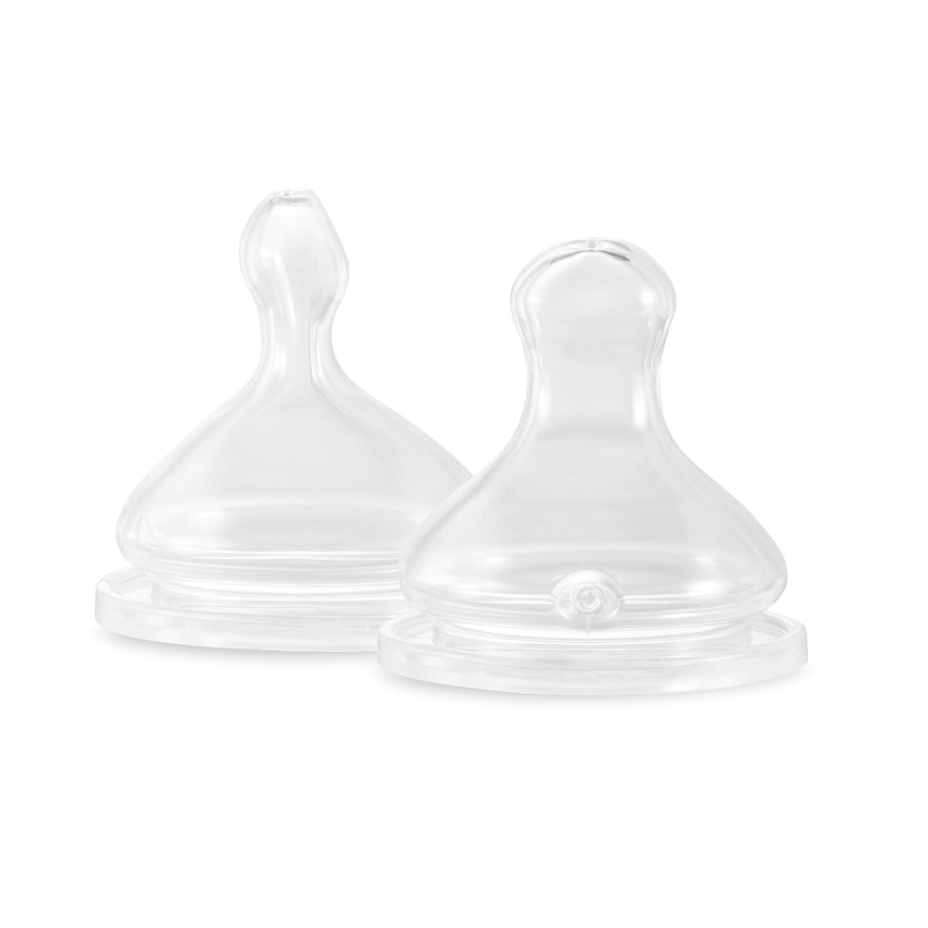 Lot de 2 tétines en silicone débit moyen 