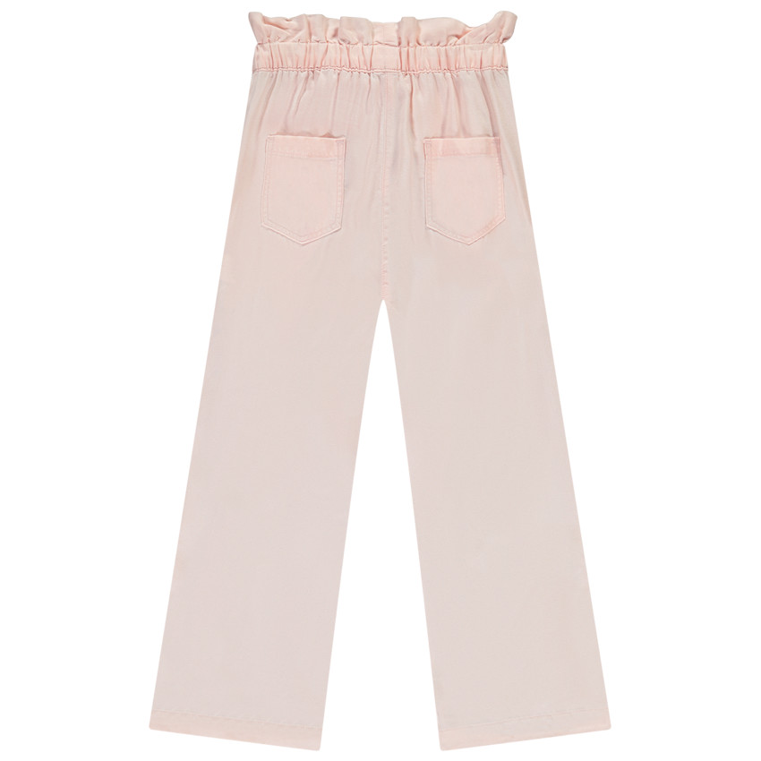 Brede paperbag broek met knoop voor meisjes 